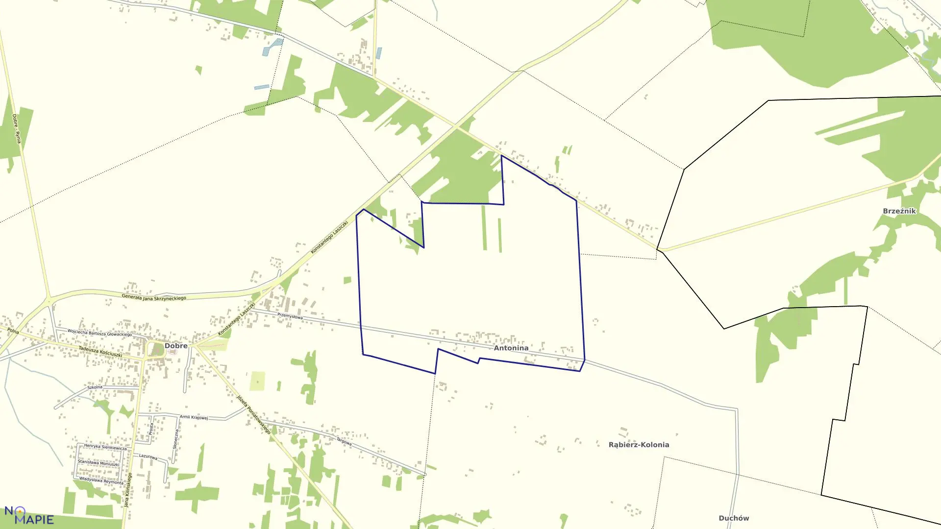 Mapa obrębu ANTONINA gmina Dobre powiat miński