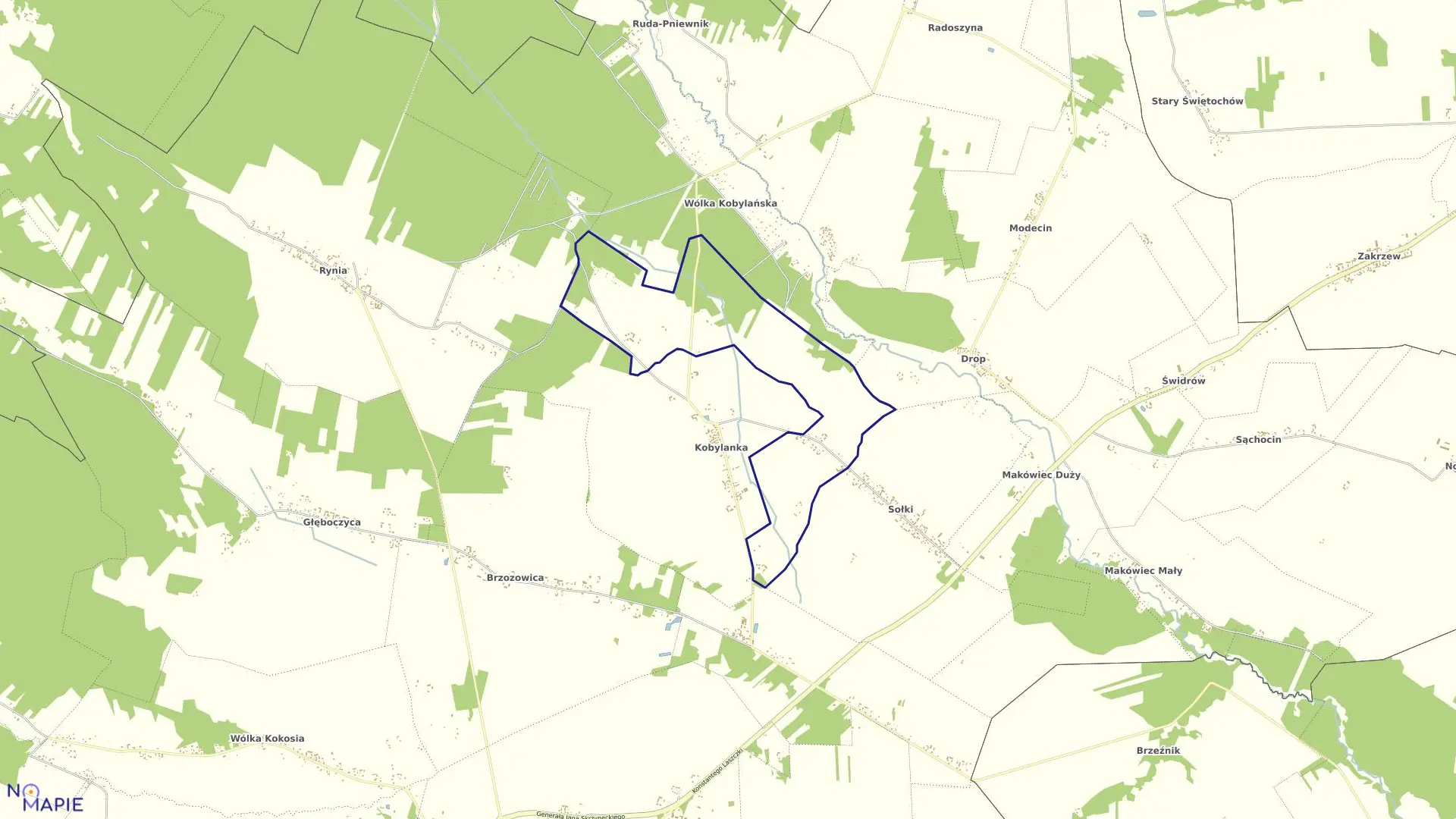 Mapa obrębu CZARNOCIN gmina Dobre powiat miński