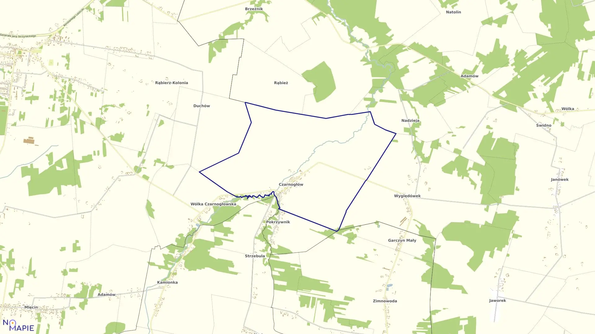 Mapa obrębu CZARNOGŁÓW gmina Dobre powiat miński