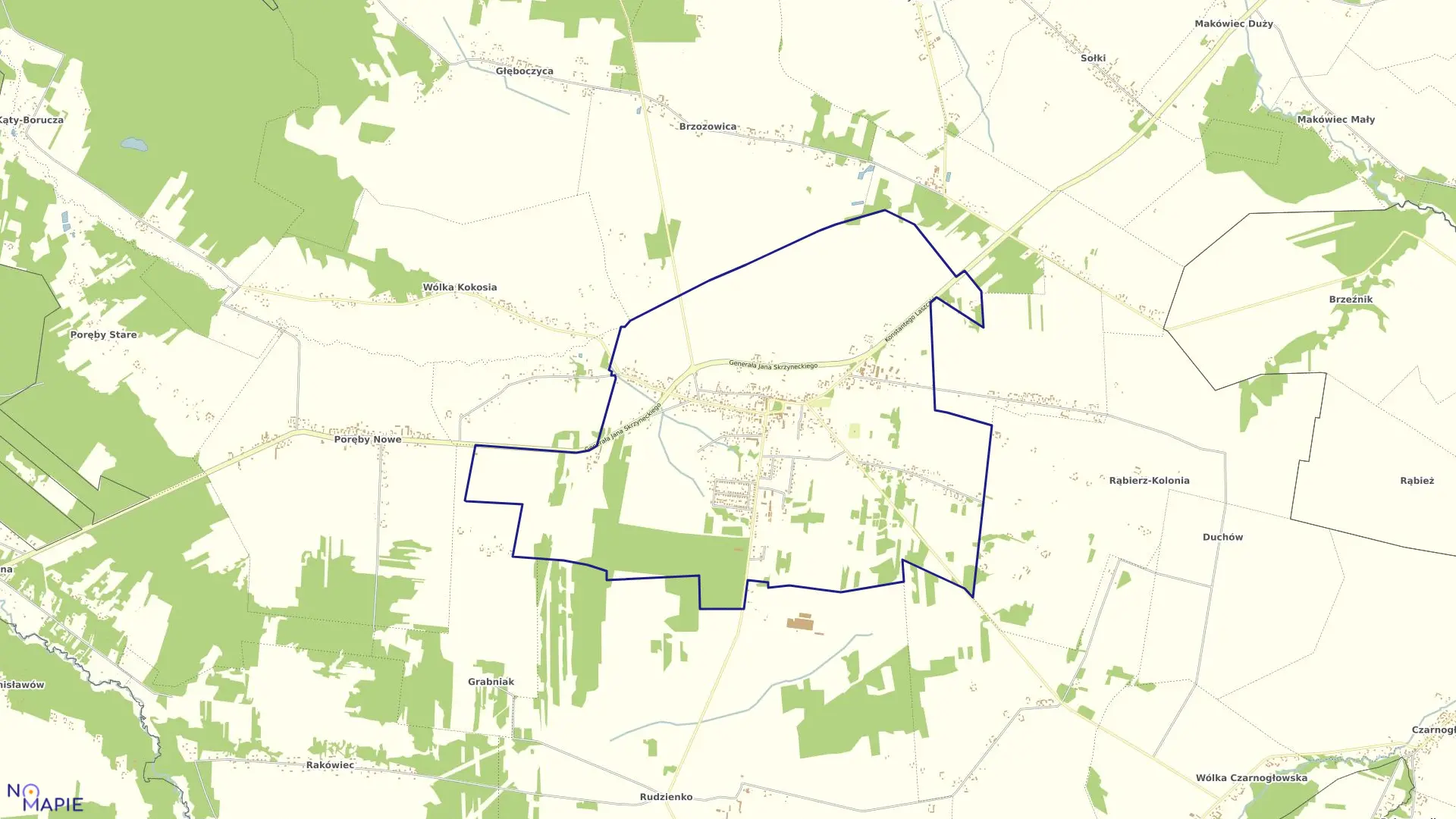 Mapa obrębu DOBRE gmina Dobre powiat miński